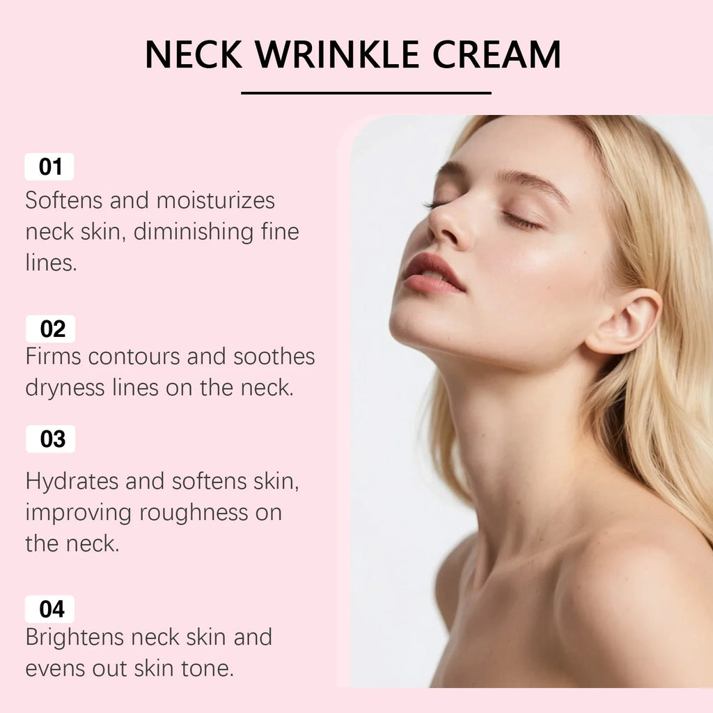 PDRN Collagen Peptide Neck Wrinkle Cream with Gua Sha,Firming Lift Neck Contour Sculpting Jawline Korean Skin Care Moisturizer